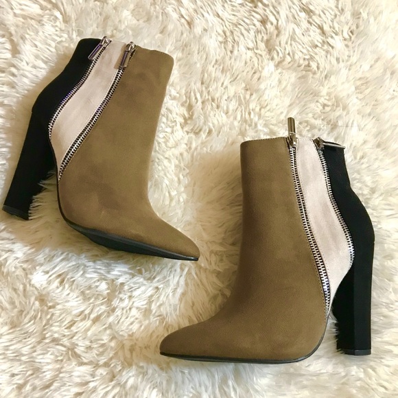 JustFab Shoes - JustFab | Remi Colorblock Pointed Heel Booties